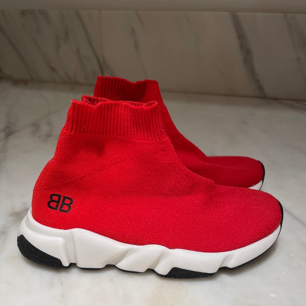 Balenciaga Kids Unisex Sock Shoes Red